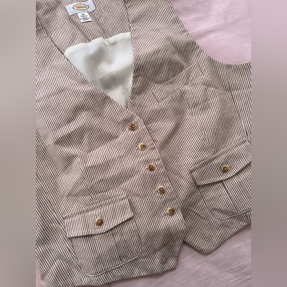Talbots Striped Button-Up Vest - image 2
